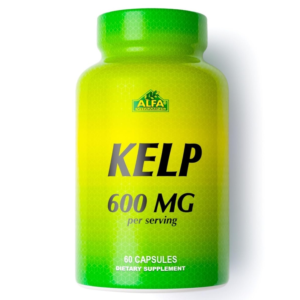 ALFA VITAMINS Kelp Supplement, 600mg Natürliche Seeweed Kelp (Ascophyllum Nodosum), Reich an Iodine & Fucoidan, unterstützt Schilddrüse & Stoffwechselfunktion, Tägliche Vitamine für Wellness, Non GMO, 90 Tabletten
