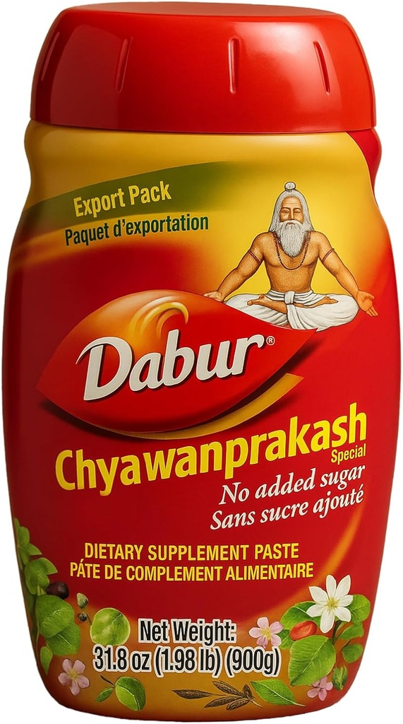 Dabur Chyawanprakash, 900gms – Authentic Ayurvedic Blend mit Amla & 40 Kräutern zu natürlichem Erhöhen Immunität, Erregung, Revitalize & Stärken Sie Ihren Körper – für Kinder 6 Jahre und oben, Packung von 3