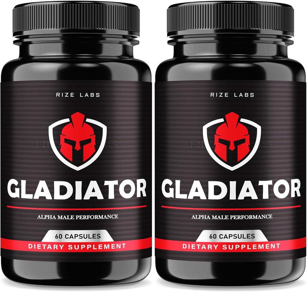 rize labs - Gladiator Capsules - Leistungsergänzung für Männer, maximale Kraftunterstützung für Muskelwachstum (120 Kapseln)