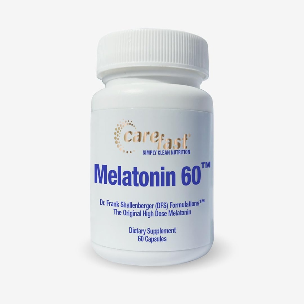 Pure Melatonin 60mg | 60 High-Dose Easy-to-Swallow Capsules | Natural Sleep Aid | Non-Habit Forming | ganzheitliches Wellness