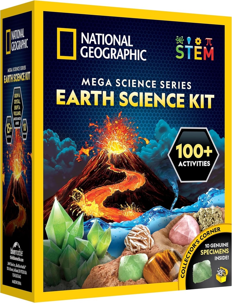 National Geographic STEM Science Kit - 15+ Experimente, Crystal Growing, Volcano Kit, Dig Kits & Edelsteine für Kinder - Exklusiv