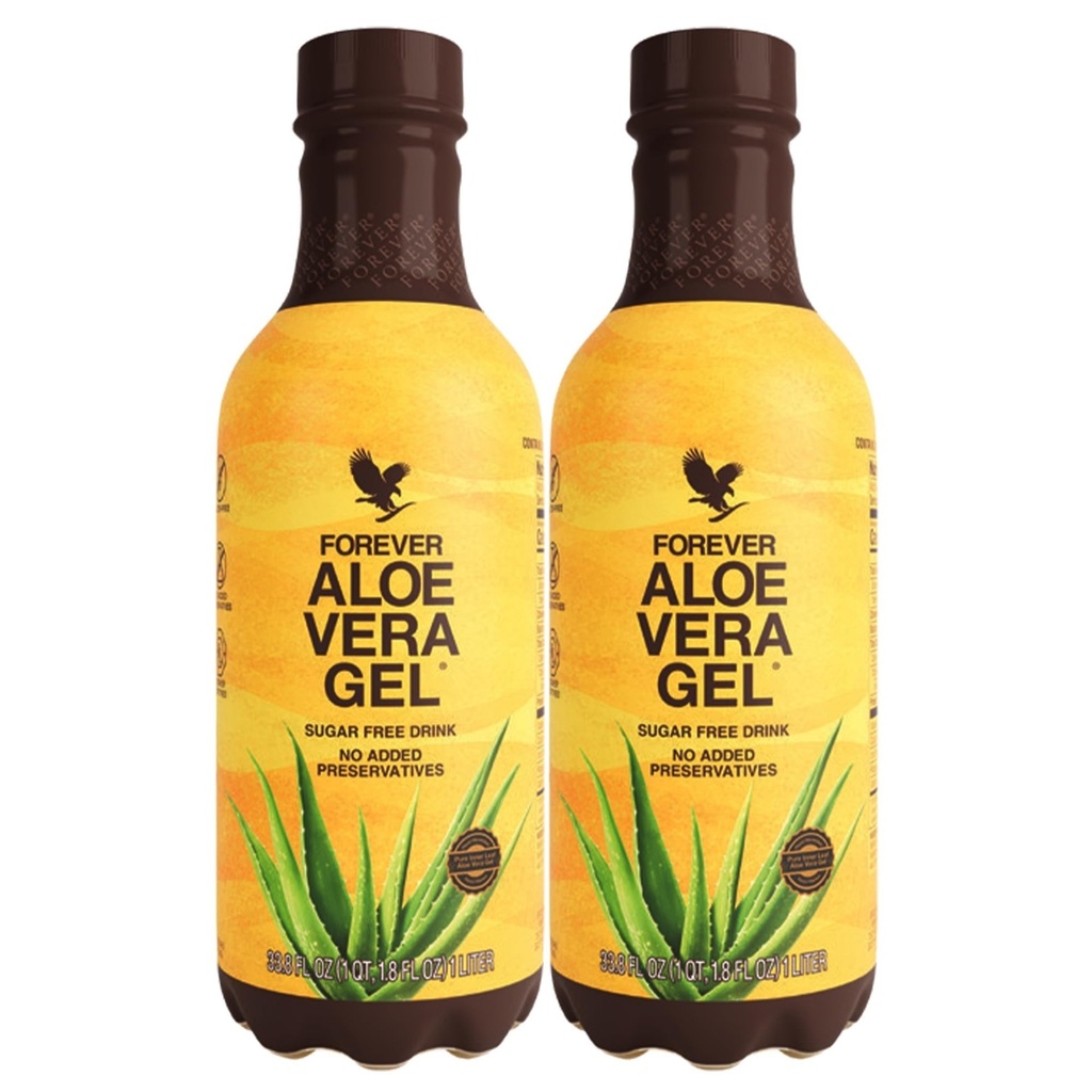 Forever Living - Forever Aloe Vera Gel - 99,7% Pure Inner Leaf Aloe Vera Juice - Konservierungsfrei - 33,8 fl oz (Pack von 2)