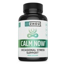Zhou Calm Now - Calm Supplement, Kalm Vitamine für Damen und Herren, Pillen zum Entspannen für Erwachsene mit GABA & Ashwagandha, Stress & Focus Support - 60 Veggie Kapseln