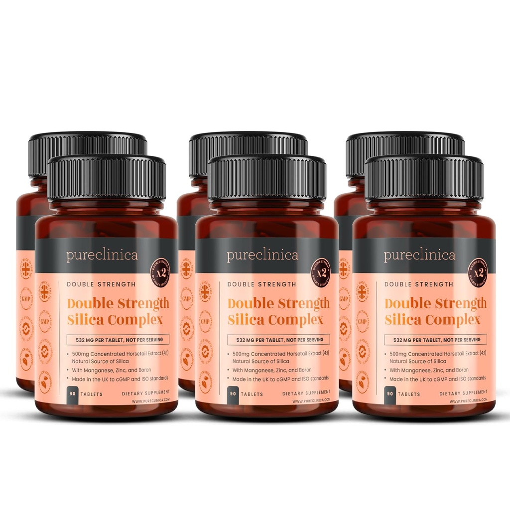 Double Strength Silica Complex – 18 Monate Versorgung! (2000mg Pferdeschwanz Extrakt x 540 Tabletten(6 Flaschen von 90))