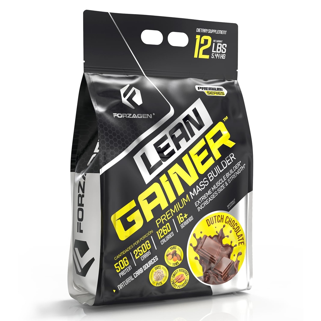 Forzagen Lean Gainer Premium Maß Builder | Maß Gainer Protein Pulver für Männer & Frauen | High Calorie Protein, Gewichtszunahme, Bulk, Muskelaufbau Supplement | Dutch Chocolate, 12 lbs. (16+ Servietten)