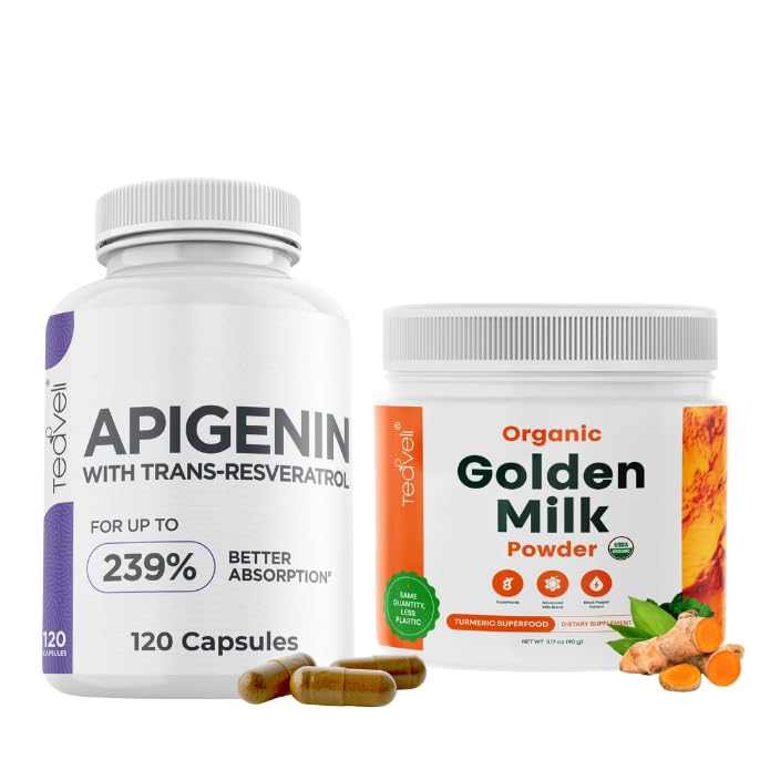 Der Schlaf wie ein Baby Bundle mit goldener Milch und Apigenin - Vegan Friendly, Non-GMO