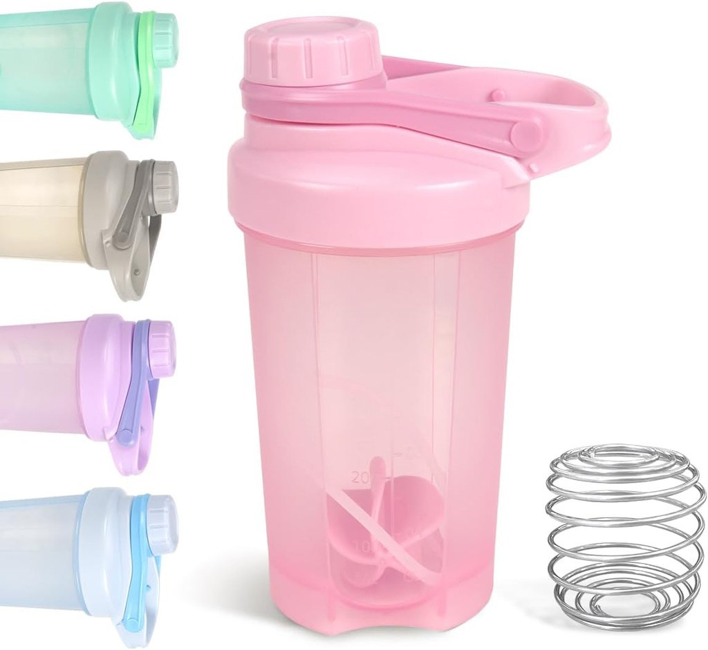 D.Y.A 16oz Shaker Bottle,Leak Proof Sports Shaker Cups für Protein Shakes,Shaker Bottle for Pre Workout and Travel To Go,BPA Free & Easy Clean Protein Shaker Bottle,Pink