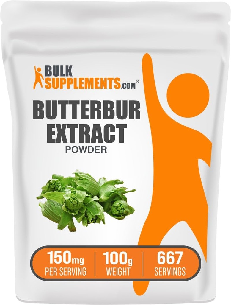 BulkSupplements.com Butterbur Extract Powder - Butterbur Supplements, Antioxidantien Supplement - Vegan & Glutenfrei, 150mg pro Servierung, 100g (3,5 oz) (Pack von 1)