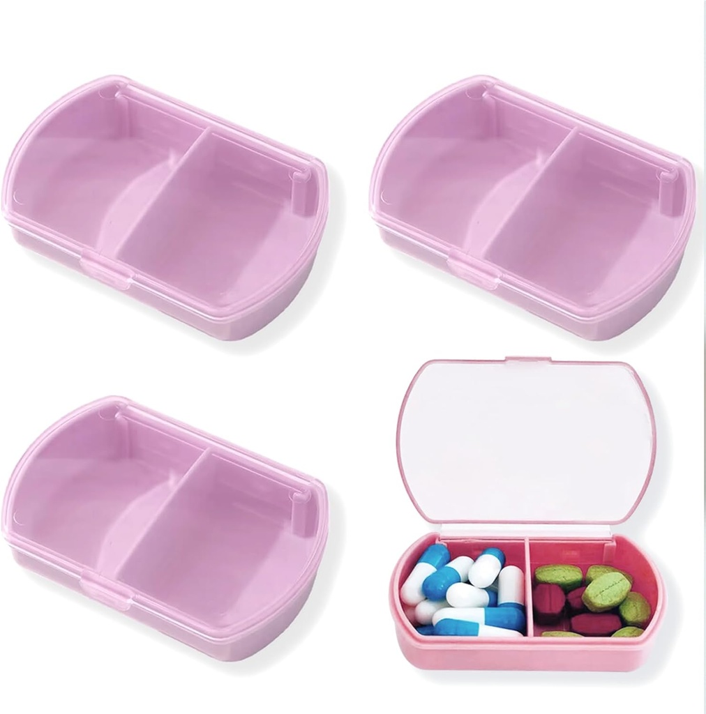4PCS kleine Pille Fall Reisen Pille Box Süße Pille Organizer für Geld Portable tägliche Medizin Organizer 2 Kompartment Pillenhalter für Vitamine, Fischöl, Ergänzungen