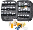 Medizin Tasche Pill Bottle Organizer Reise Fall für Männer Frauen Medikamente Speicher Organisation Verschreibung Med Manager Wasserflasche Vitamin Drogen Tragen Fall XL Große verschlossenen sperrbaren ziemlich potable