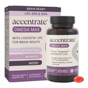 Omega Max w/LYSOVETA LPC | EPA & DHA Supplements for Brain & Retina Health | Fokus, Aufmerksamkeit, Gedächtnis, Stimmung & Vision | 6X höhere Absorption als Fischöl | Hohe Potenz Omega-3 LPC-DHA