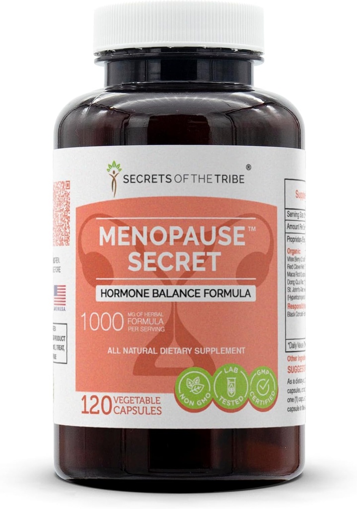 Secrets of the Tribe - Menopause Secret, Hormon Balance Formel, Kräuterergänzung Blend (120 Kapseln)