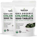Organische Chlorella Tabletten 1000 Graf | Hohe Potenz Superfood | Chlorophyll Pillen aus 100% reine grüne Algen | Gebrochene Zellwand für maximale Absorption | Vegan, Kosher, Non-GMO | 4 Tabs pro Tag (2-Pack)