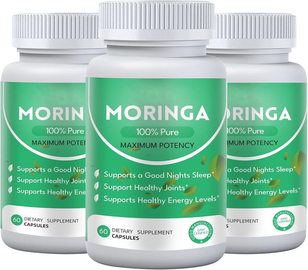 Pure Moringa Pulver Kapseln, 800mg Moringa Kapseln - Enthält essentielle Vitamine und Aminosäuren, Nahrungsergänzungsmittel, stärkt das Immunsystem (3Pcs)