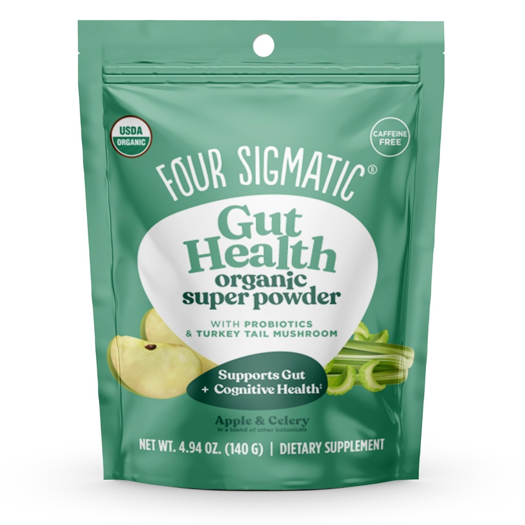 Vier Sigmatic Bio Greens Pulver | Greens Superfood Pulver mit Probiotics & Prebiotics | Super Greens mit Moringa, Chaga & Turkey Tail | (4.94 oz.)
