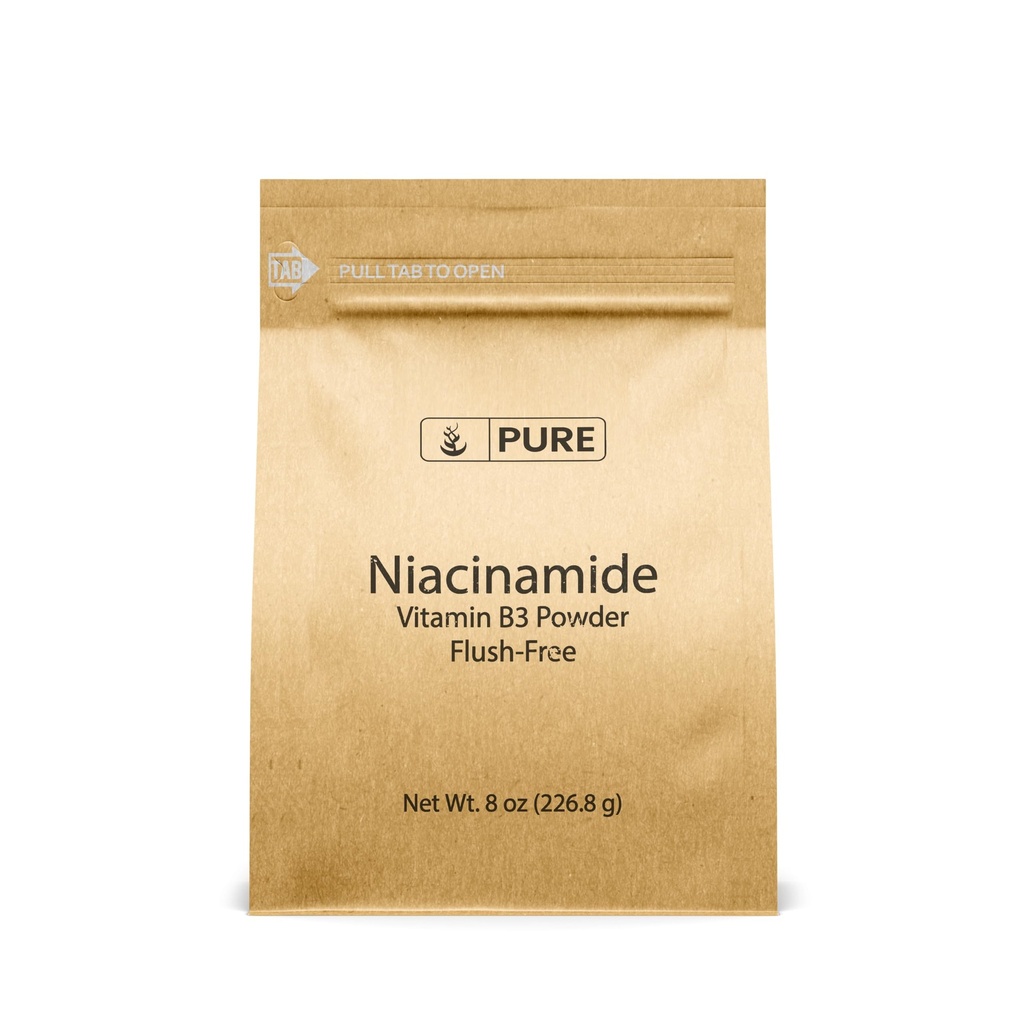 PURE ORIGINAL INGREDIENTS Niacinamid (8oz) Flush-Free Vitamin B3 Pulver, Nahrungsergänzung