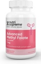 Nutri Supreme Advanced Methyl Folate, Highly Absorbable Active Folate, 1 Mg, Easy One Per Day Vegetarian Capsules, 90 Count