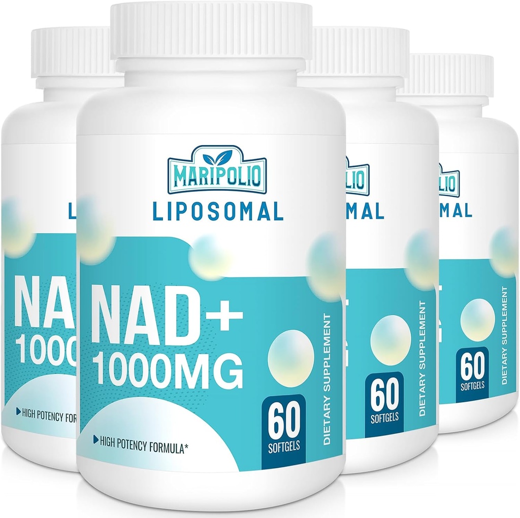 Liposomal NAD+ Ergänzung 1000 mg | Höchste NAD Pontecy | Max Absorption | Reine NAD Ergänzung | Energie und DNA Reparatur, Alterung Verteidigung, Gehirn Funktion | 240 Softgels