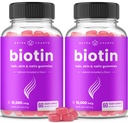 NutraChamps (2 Pack) Biotin Gummies 10.000mcg [High Potency] für gesundes Haar, Haut und Nägel für Erwachsene & Kinder - 5000mcg in jedem Gummy Vitamin - Vegan, Non-GMO, Pectin-Based Hair Health Supplement