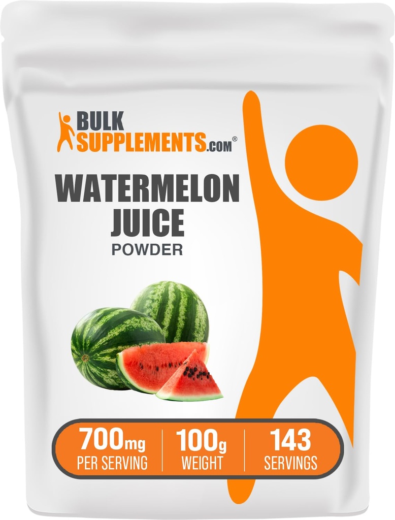 BulkSupplements.com Wassermelonensaftpulver - aus Wassermelonenfrucht, Fruchtpulver, Hydationsergänzung - 700mg pro Servierung, 100g (3,5 oz) (Pack von 1)