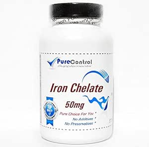 Eisen Chelate 50mg // 200 Kapseln // Pure // von PureControl Supplements