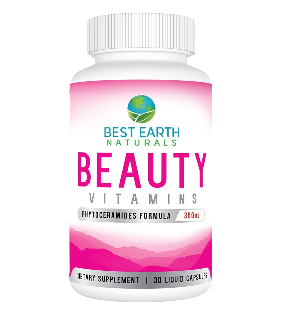 Best Earth Naturals Beauty Vitamins Phytoceramide Pillen - Haut Hydrating Support Supplement mit Alpha Lipoic Säure und mehr zu helfen, Hydrated Haut zu fördern - 30 Count