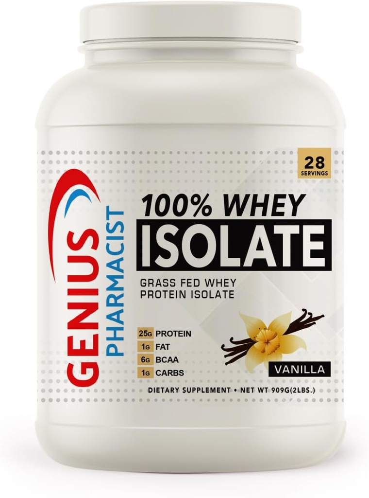 100% WHEY Isolieren Vanille - 2 lb (909 Gramm) - 28 Servierungen