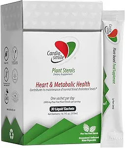 2000mg Plant Sterols Supports Healthy Cholesterol Levels with 1400mg beta-Sitosterol for Heart & Metabolic Health Support, 90 Day Supply in Single Use Liquid Packets