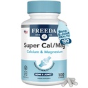 Freeda Super Cal/Mag – Kosher Vegan Bone Health Supplement – unterstützt Knochenstärke, Nervenfunktion und Muskelentspannung – Vegetarische Calcium Magnesiumkapseln – Third-Party Tested – (100 Kapseln)