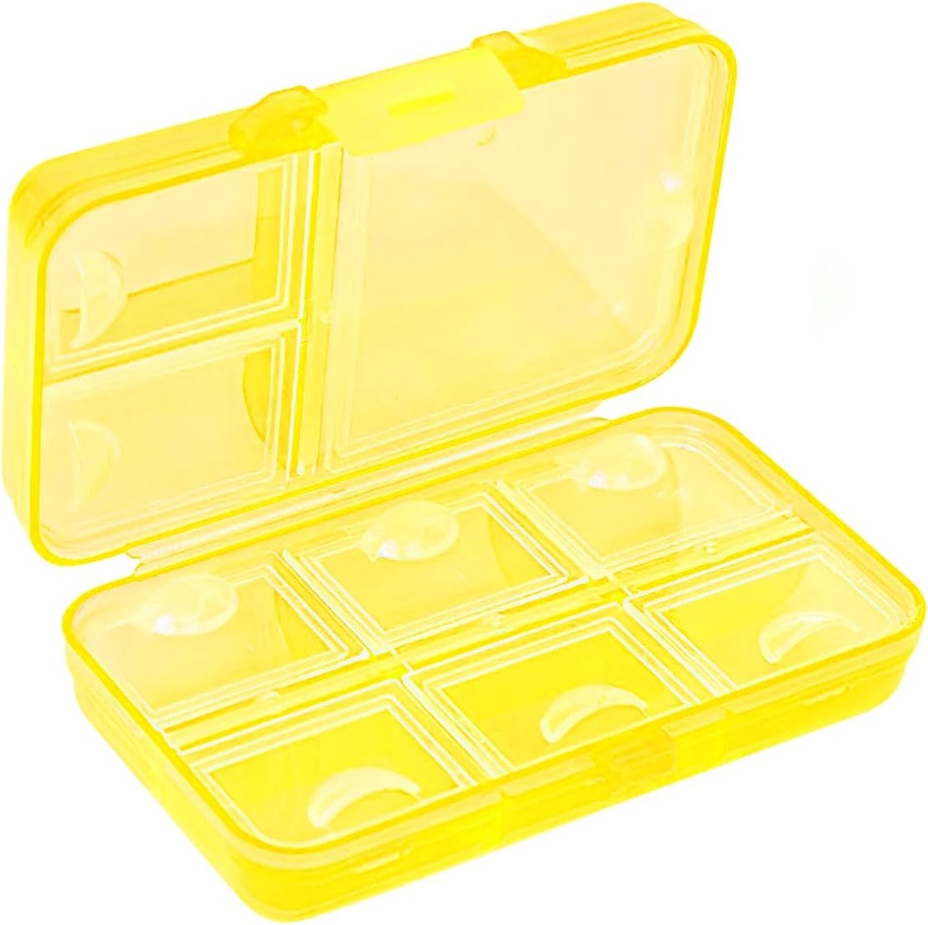 Pill Organizer, Tragbare Pille Fall, 9 Fächer Moisture-Proof Reise Pille Fall für Vitamine, Medizin, Fischöl, Nahrungsergänzungsmittel, Pillenspender (gelb)