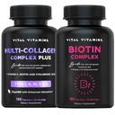 Vital Vitamins Multi Collagen Plus Pills + Biotin Complex Pills