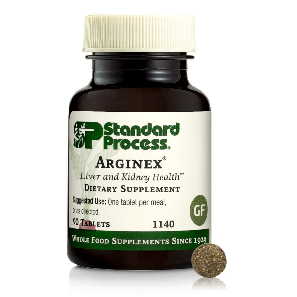 Standard-Prozess Arginex - Leber- & Nierengesundheitsergänzung - Enthält Antioxidans Vitamin A & wichtige Phytonutrients - Glutenfrei, Non-Dairy & Non-Soy - 90 Tabletten (90 Portionen)