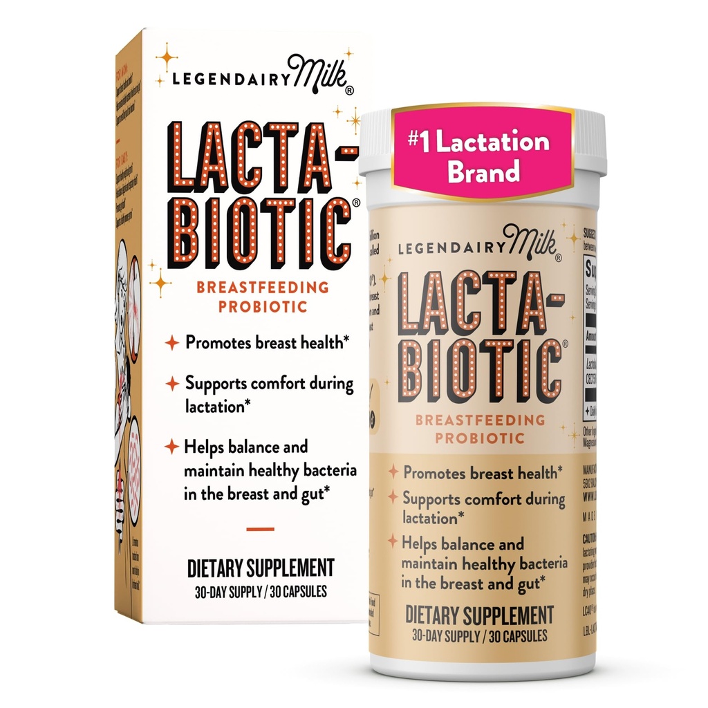 Legendairy Milk Lacta-Biotic Breastfeeding Probiotic | Lactation Supplements | Brust- und Gutgesundheit für Mutter und Infant Immungesundheit für Baby | Tägliche Ergänzung für gesunde Lactation | 30 Count