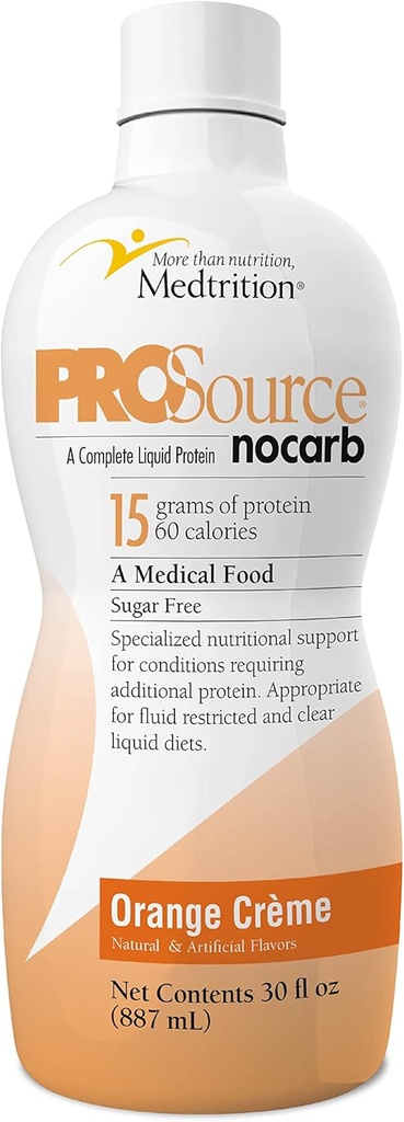 Flüssige Collagen Peptide Typ I, III 15 Gramm Protein pro Oz. |Prosource NoCarb Orange Crème 4 Flaschen Pack Medtrition|