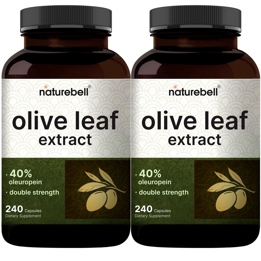 2 Pack Olivenblatt Extrakt 30000mg, 480 Gesamtkapseln | 40% Aktives Oleuropein, 50:1 Kräuteräquivalent – Reich an Polyphenol & Flavonoid Antioxidantien für Immun- & Herzgesundheit – Non-GMO