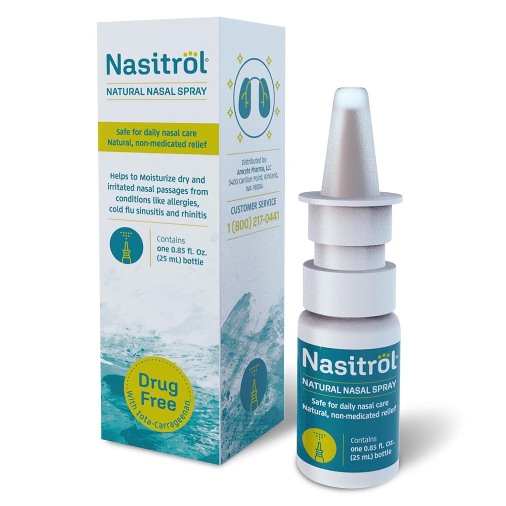 Natural Nasal Spray - All-Natural Saline Mist für Congestion und Daily Nose Care - Nasal Spray Essential for Cold and Flu Season - Instant Relief für Erwachsene und Kinder - 25 mL Flasche