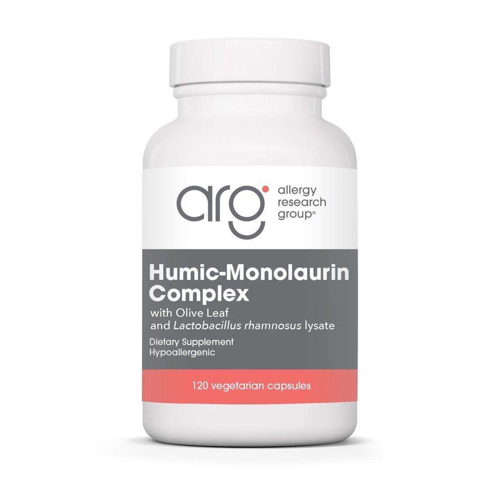 Allergy Research Group Humic-Monolaurin Complex - Immunsystem-Unterstützung, Huminsäure-Ergänzungen, mit Olivenblatt, Vegetarische Kapseln - 120 Zähler