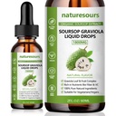Natursours 100% reiner Bio-Soursop-Extrakt, Soursop Graviola-Flüssigtropfen 1800MG, Bio reines Soursop Blätter und Obst-Extrakt, Zucker/Gluten frei, 2 FL.OZ (1)