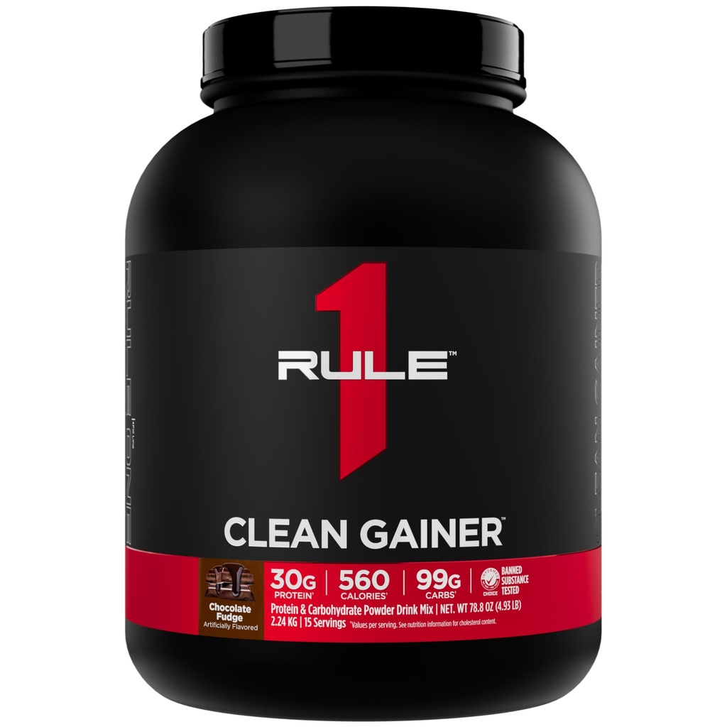 Regel 1 Clean Gainer - High-Protein Lean Gain Formel mit 560 Kalorien, 30g Full-Spectrum Protein, Über 90g Carbs, Unter 6g Fett (15 Servierungen, Schokoladen-Fudge)