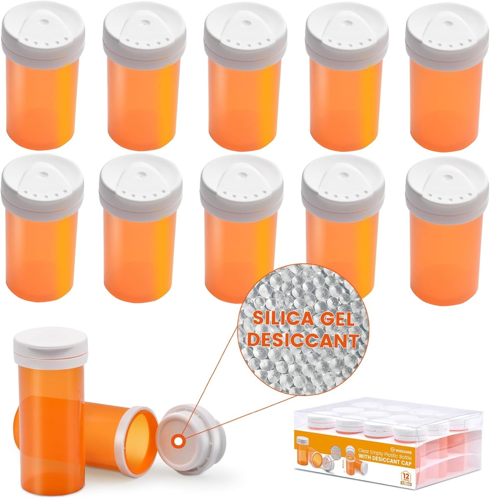 Pill Bottle mit Trockenmittel Cap, Medizin Flasche, Pill Bottles Leer mit Kappen, Leere Pillen Flaschen (6 Dram, 12 Pack)