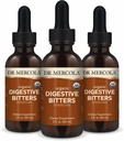 Dr. Mercola Organic Digestive Bitters Liquid Drops - Verdauungshilfe - Alkoholfreie Formel - Eigenschaften Burdock Root, Dandelion Leaf, Fennel Seed & More - 2 fl. Unze (30 Servierungen), 3 Packung