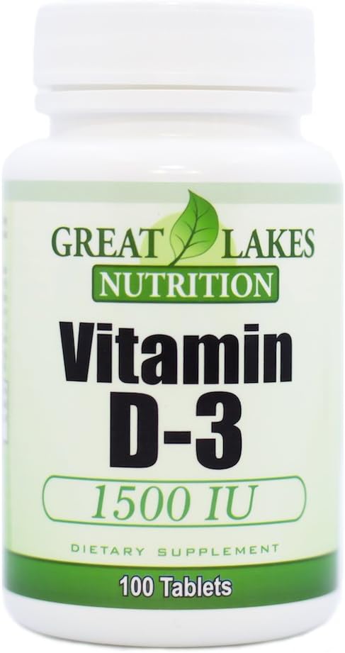 Vitamin D-3 mit hoher Potenz 1.500 IU (3 Pack) | Reguliert Immunfunktion, Unterstützt gesunde Knochen | (3) 100 Graf von GL Nutrition