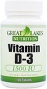 Vitamin D-3 mit hoher Potenz 1.500 IU (3 Pack) | Reguliert Immunfunktion, Unterstützt gesunde Knochen | (3) 100 Graf von GL Nutrition