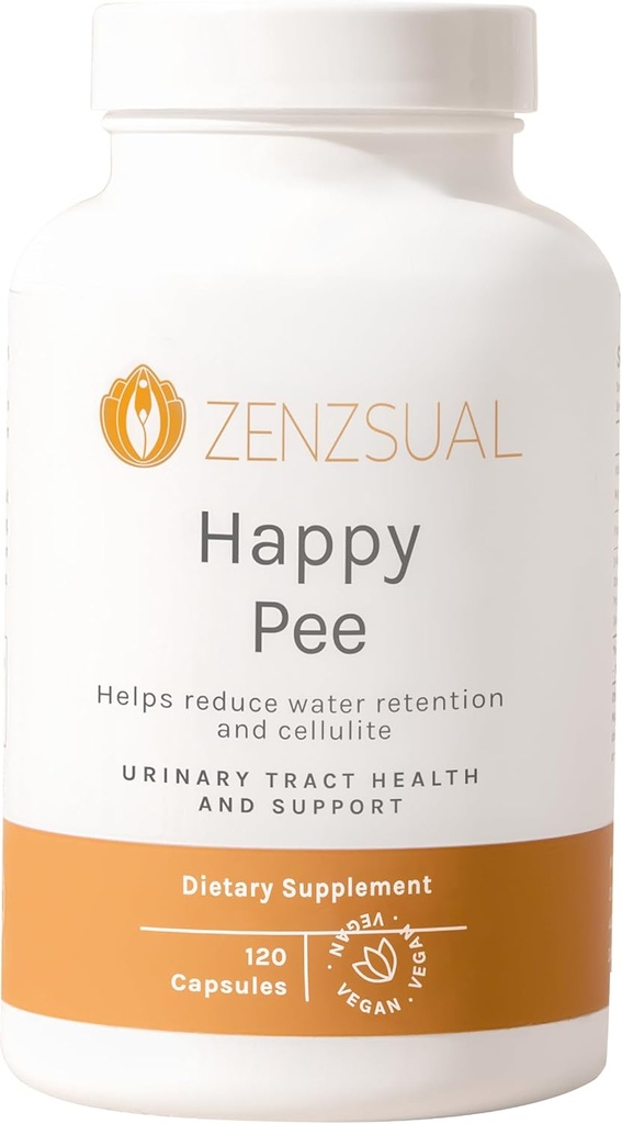 ZENZSUAL Happy Pee – Urinary Tract Support mit Bio Cranberry und D-Mannose - Umfassende UTI Schmerzhilfe für Frauen - 120 Kapseln