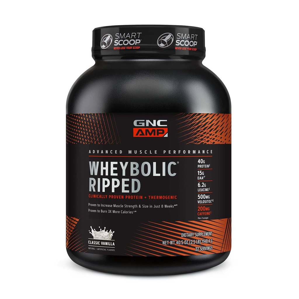 GNC AMP Wheybolic Ripped - Classic Vanilla (22 Servierungen)