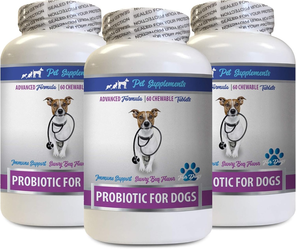Well and Good Dog Diarrhea - PROBIOTICS für Hunde - Gesundes Gut - Stop Gas Durchfall und Bad Breath - Digestive Boost - Dog Probiotics Diarrhea - 3 Flaschen (180 Bäume)