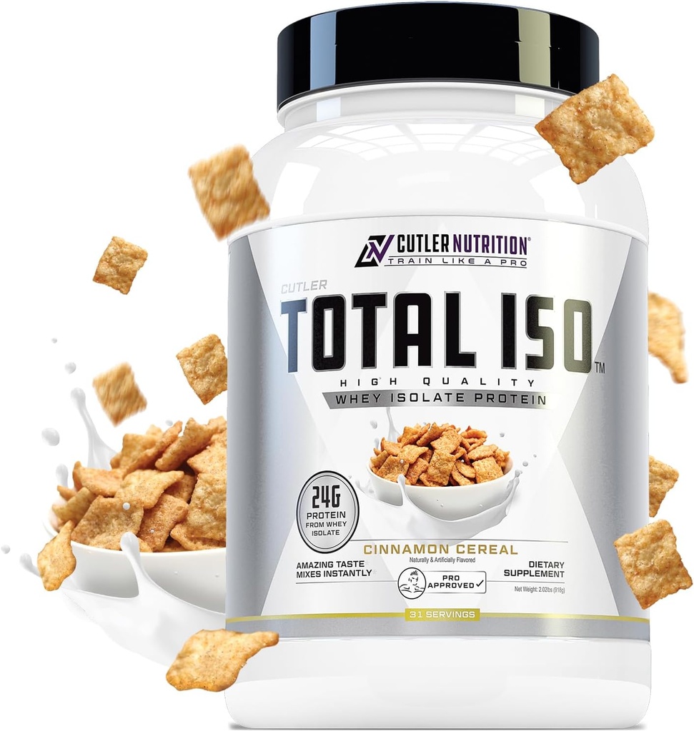 ISO insgesamt Whey Isolate Protein Powder: Best Tasting Whey Protein Shake Mit 100% Whey Protein Isolate, Perfect Post Workout Protein Powder Mix und Meal Replacement Drink, Cinna Cereal, 2 Pfund