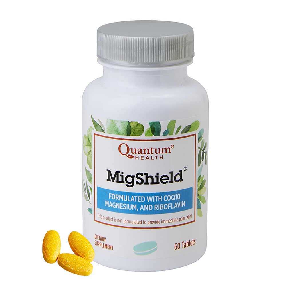 Quantum Health MigShield Magnesium Supplement mit Riboflavin & CoQ10 hilft, die richtige Funktion des Gehirns Herz & Muskeln zu fördern Tägliche Nahrungsergänzungsmittel für Frauen & Männer - 60 Tabletten