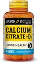 Mason natürliches Calcium Citrat Plus Vitamin D3, 2 Monate Versorgung, stärkt Muskelfunktion & Knochen Gesundheit, 60 Kapseln
