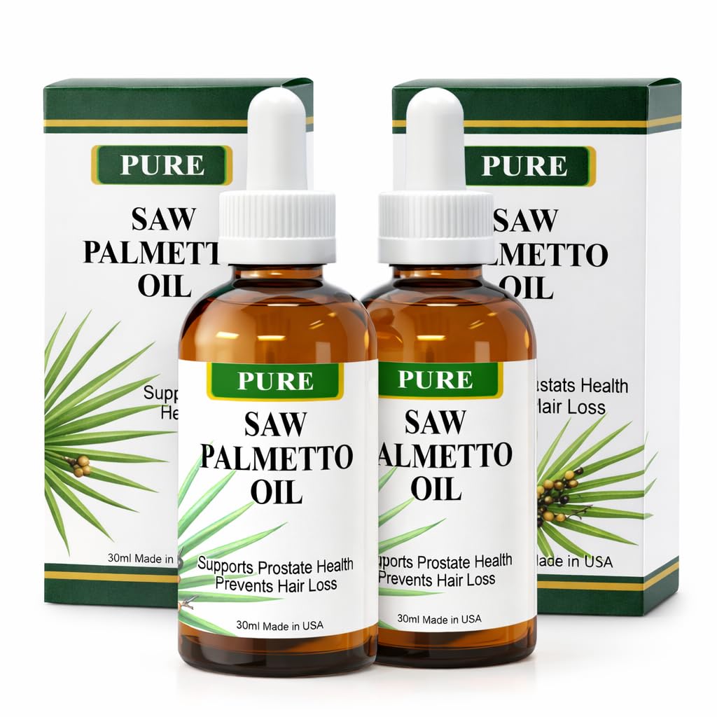 Pure Saw Palmetto Öl – 95-98% Konzentrierter organischer Extrakt – Flüssiges Saw Palmetto für Männer & Frauen – Alternative zu Kapseln & Pulver – 2 Fl Oz